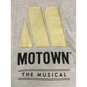 Motown The Musical Broadway Show Gray & Black Cotton 3/4 sleeve Shirt Size M
